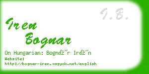 iren bognar business card